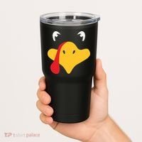 Turkey Face Funny Thanksgiving Tumbler thumb 2