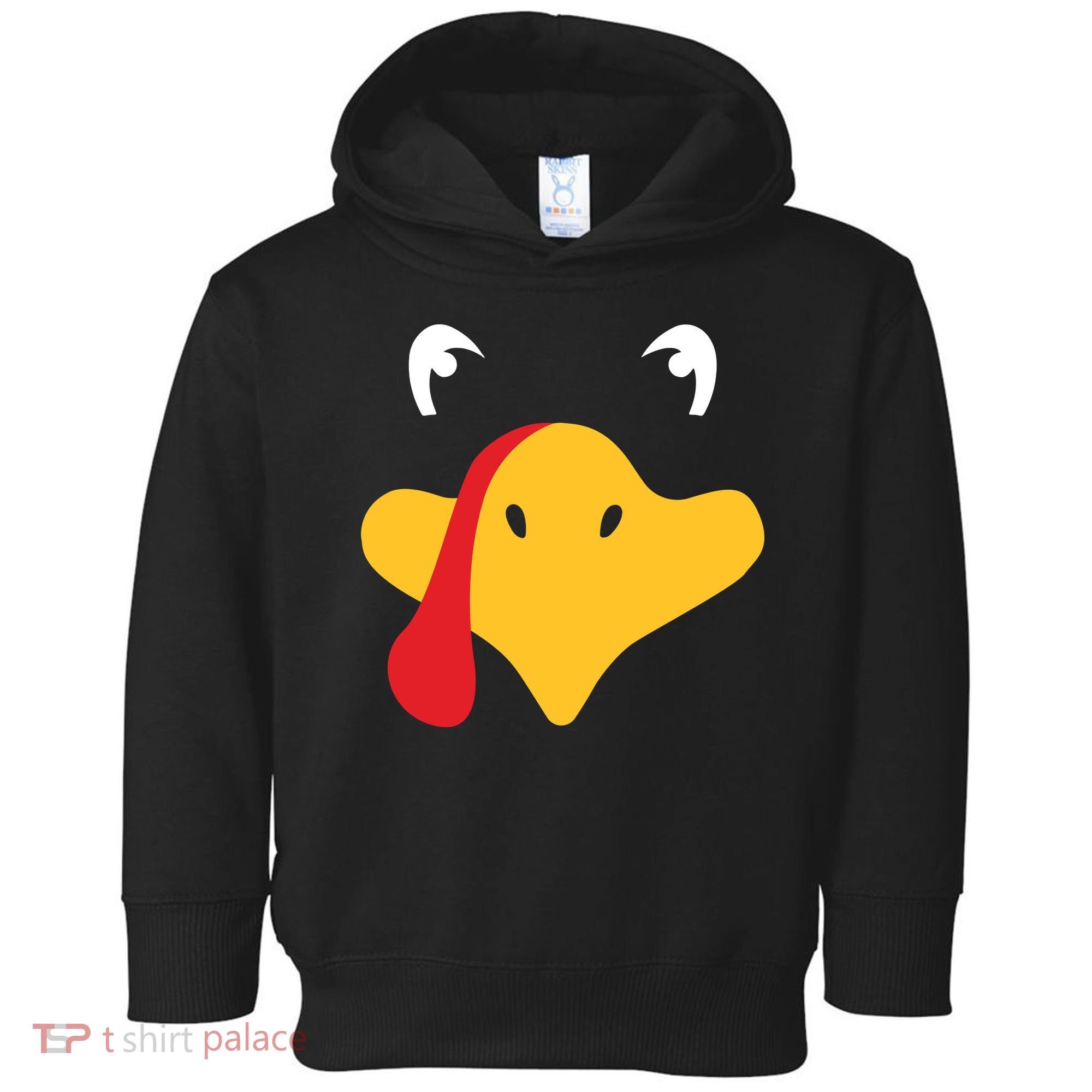 Turkey Face Funny Thanksgiving Toddler Hoodie