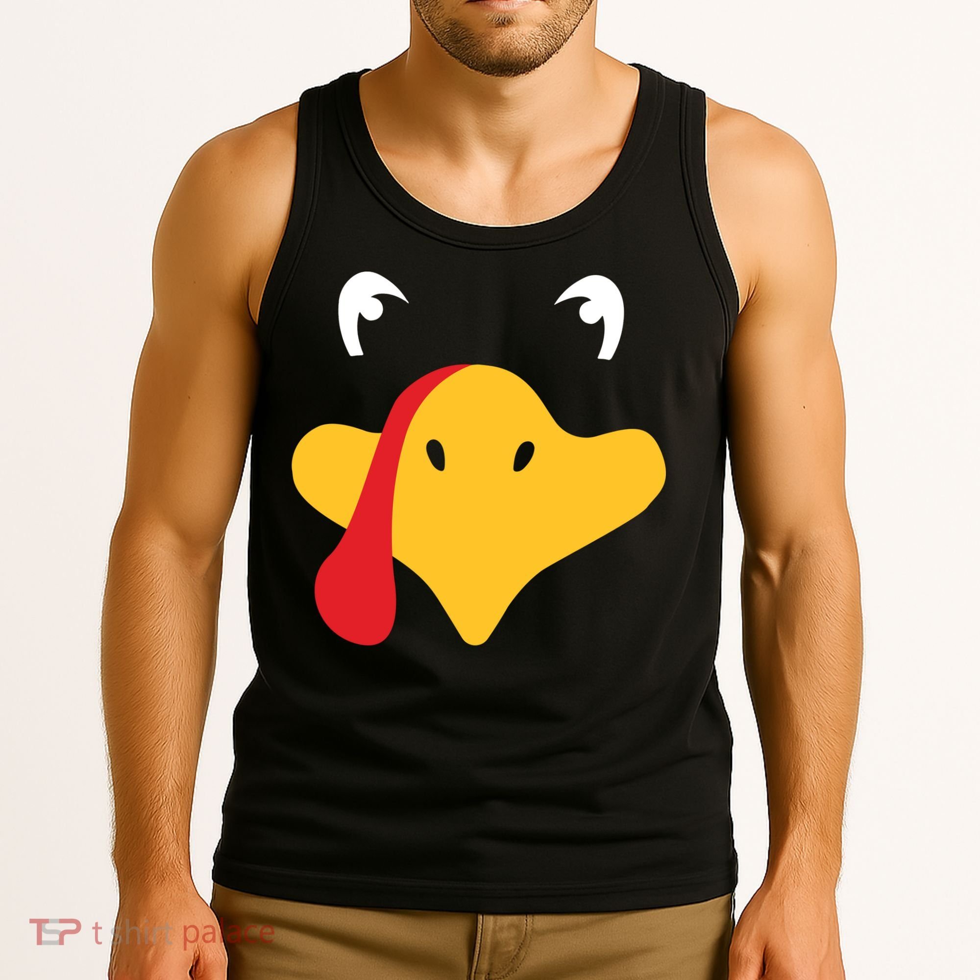 Turkey Face Funny Thanksgiving Tank Top