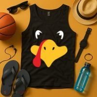 Turkey Face Funny Thanksgiving Tank Top thumb 4
