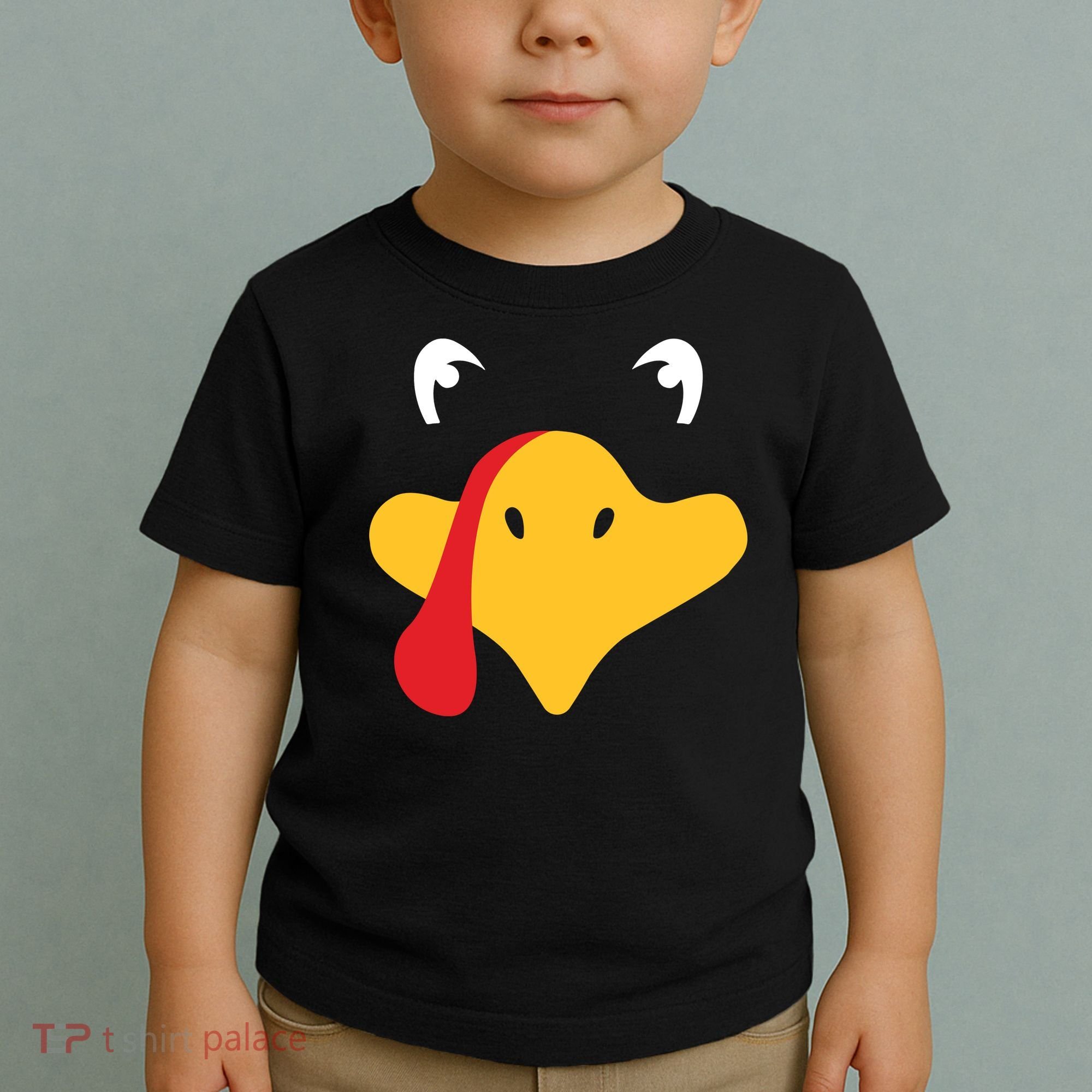 Turkey Face Funny Thanksgiving Toddler T-Shirt