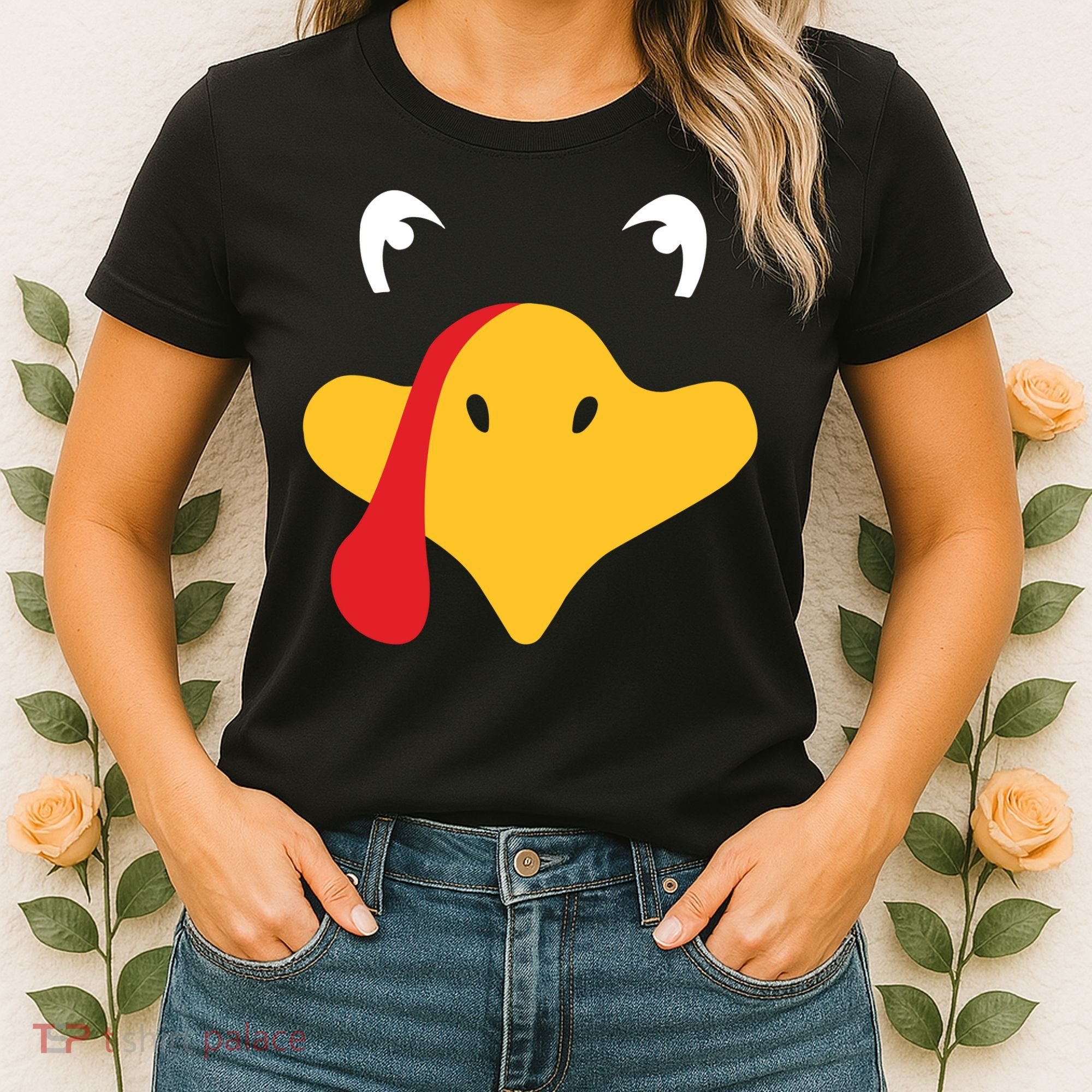 Turkey Face Funny Thanksgiving Women's T-Shirt