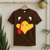 Turkey Face Funny Thanksgiving T-Shirt thumb 2