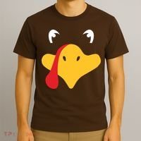 Turkey Face Funny Thanksgiving T-Shirt thumb 3