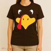 Turkey Face Funny Thanksgiving T-Shirt thumb 4
