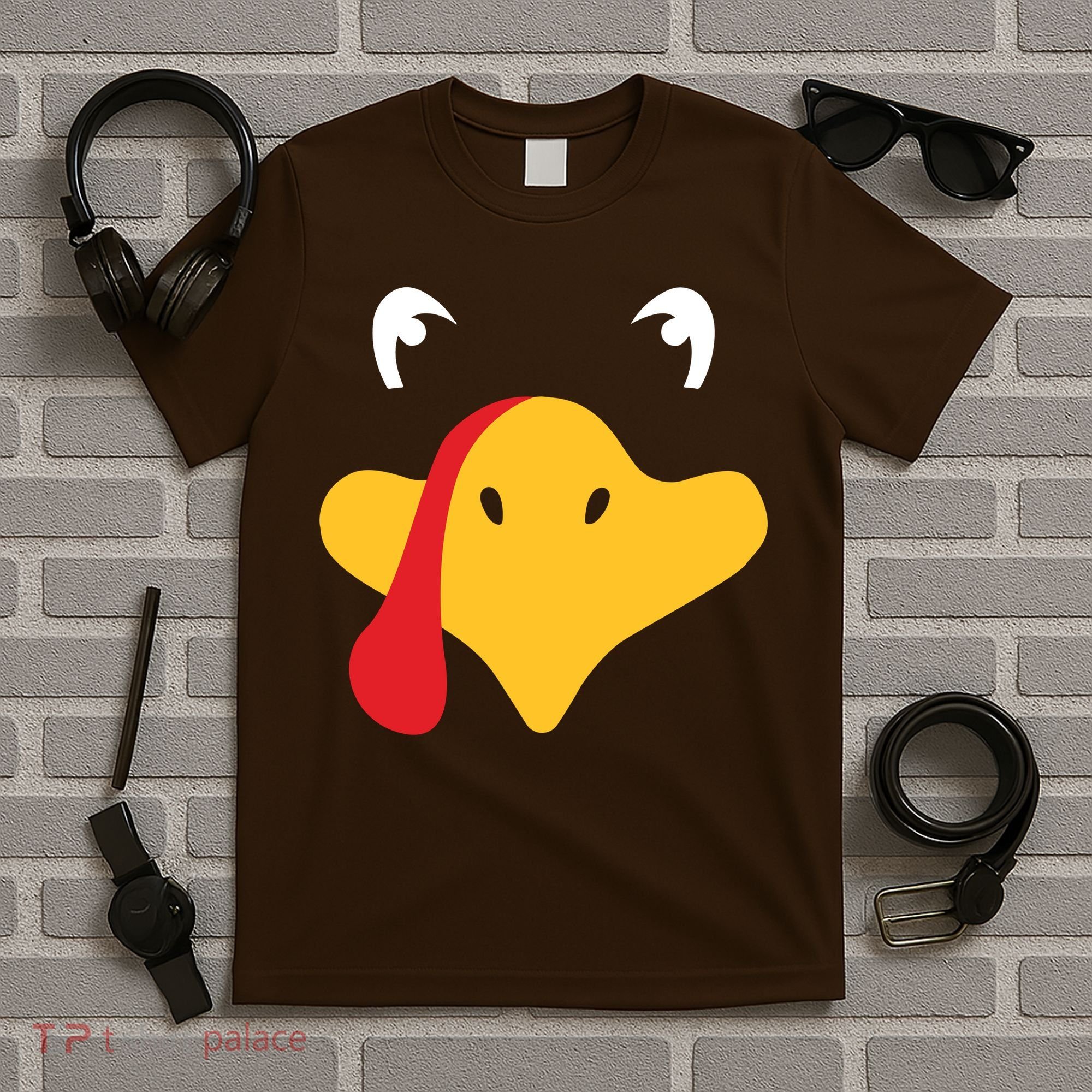 Turkey Face Funny Thanksgiving T-Shirt