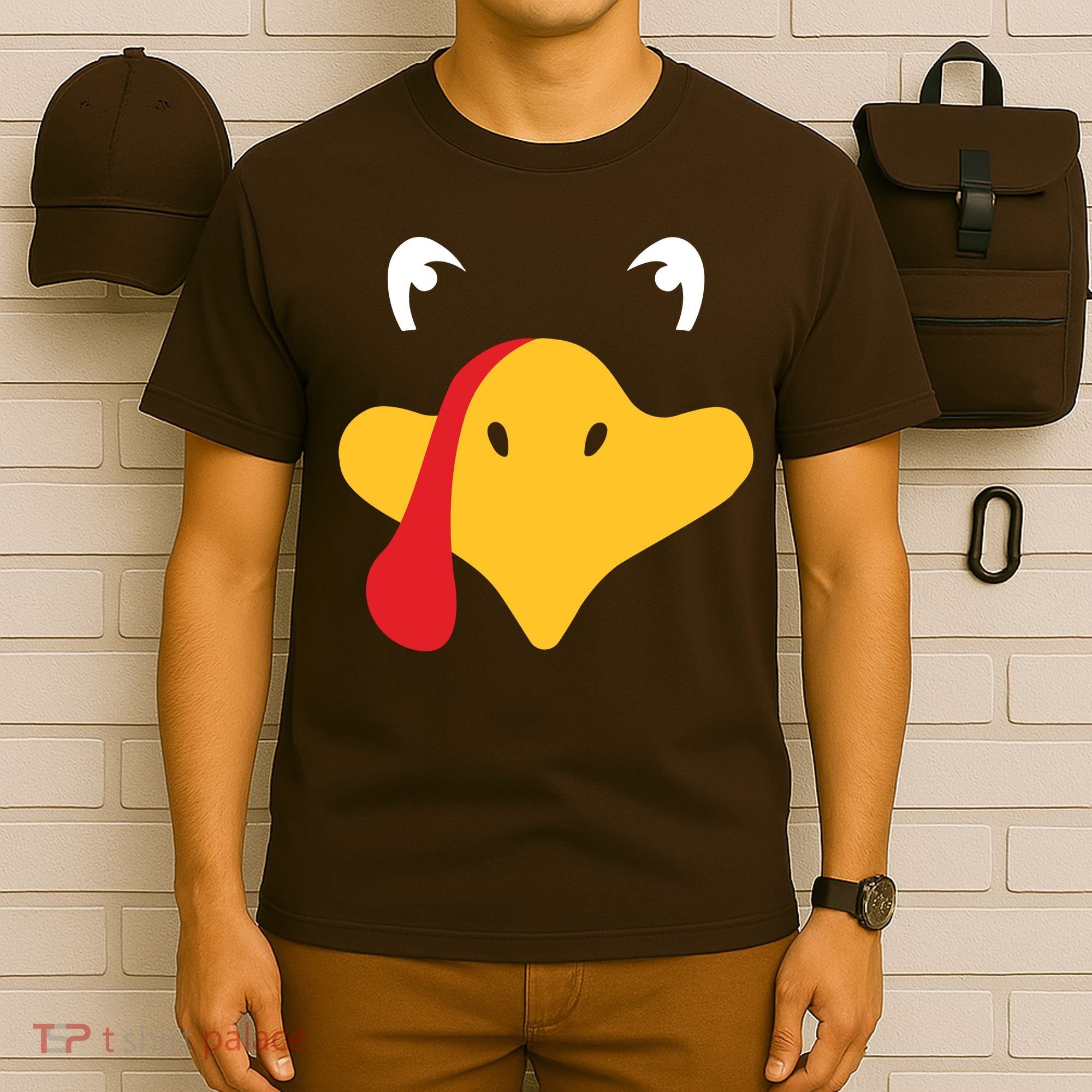 Turkey Face Funny Thanksgiving T-Shirt