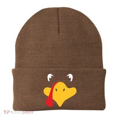 Turkey Face Funny Thanksgiving Beanie