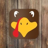 Turkey Face Funny Thanksgiving Coaster thumb 0