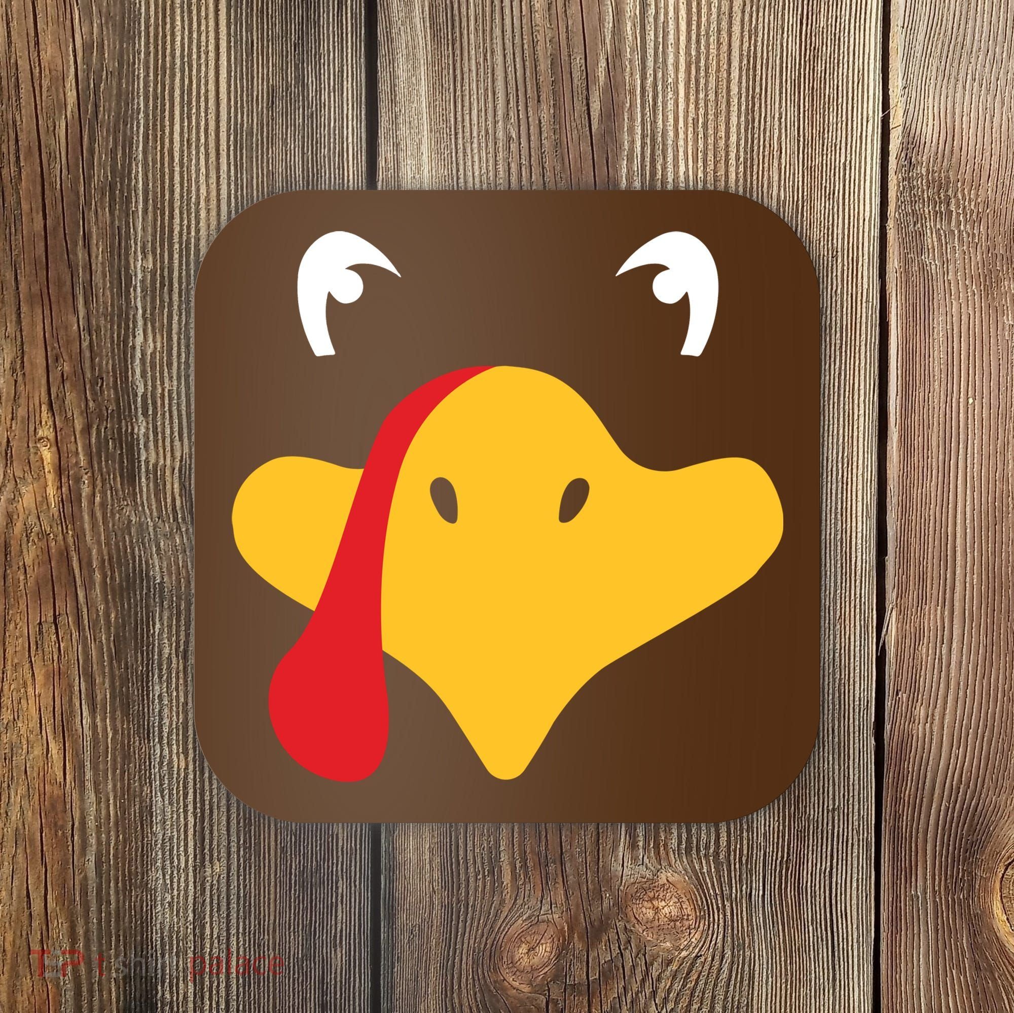 Turkey Face Funny Thanksgiving Coaster