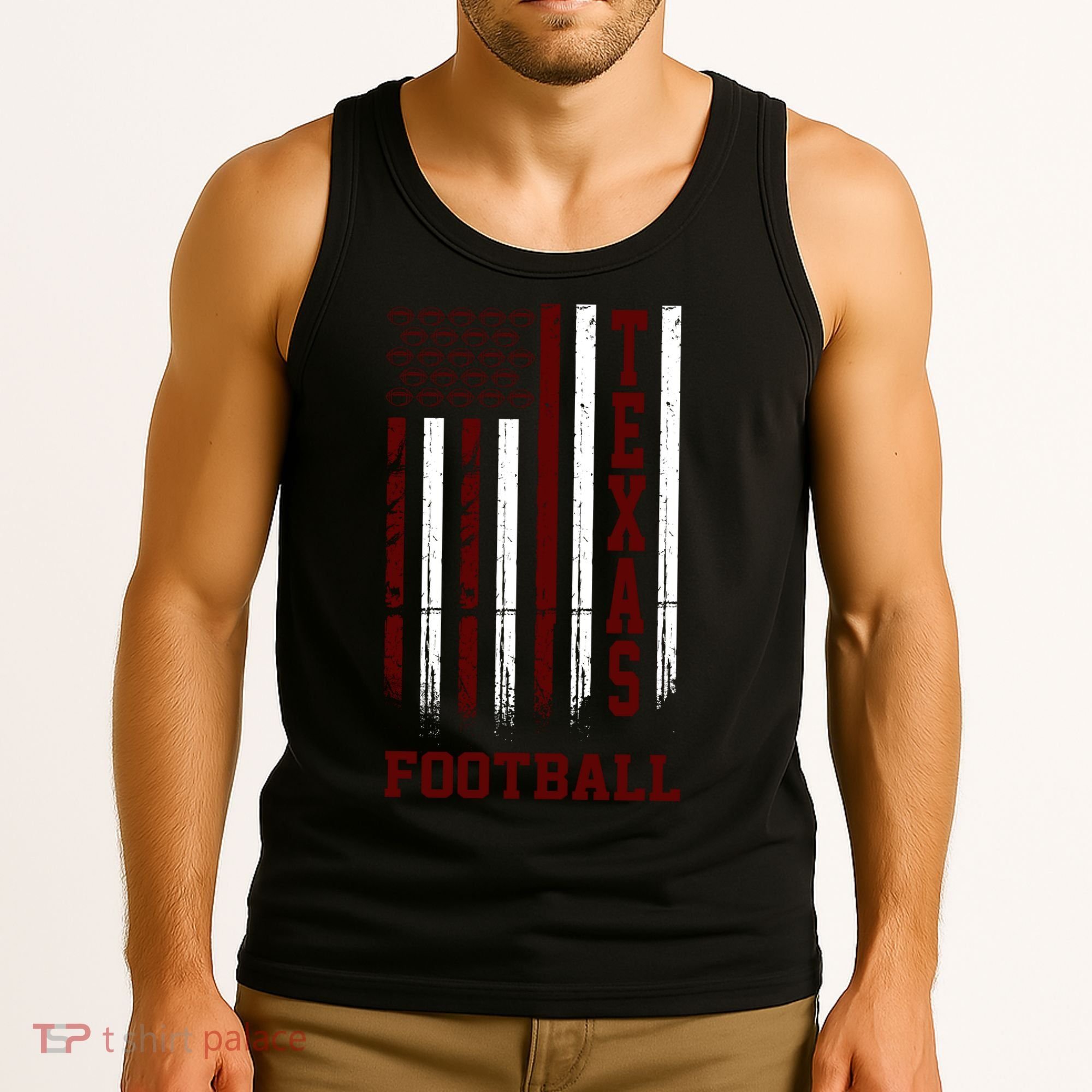 Texas Football Fan American Flag Tank Top