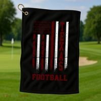 Texas Football Fan American Flag Golf Towel thumb 1