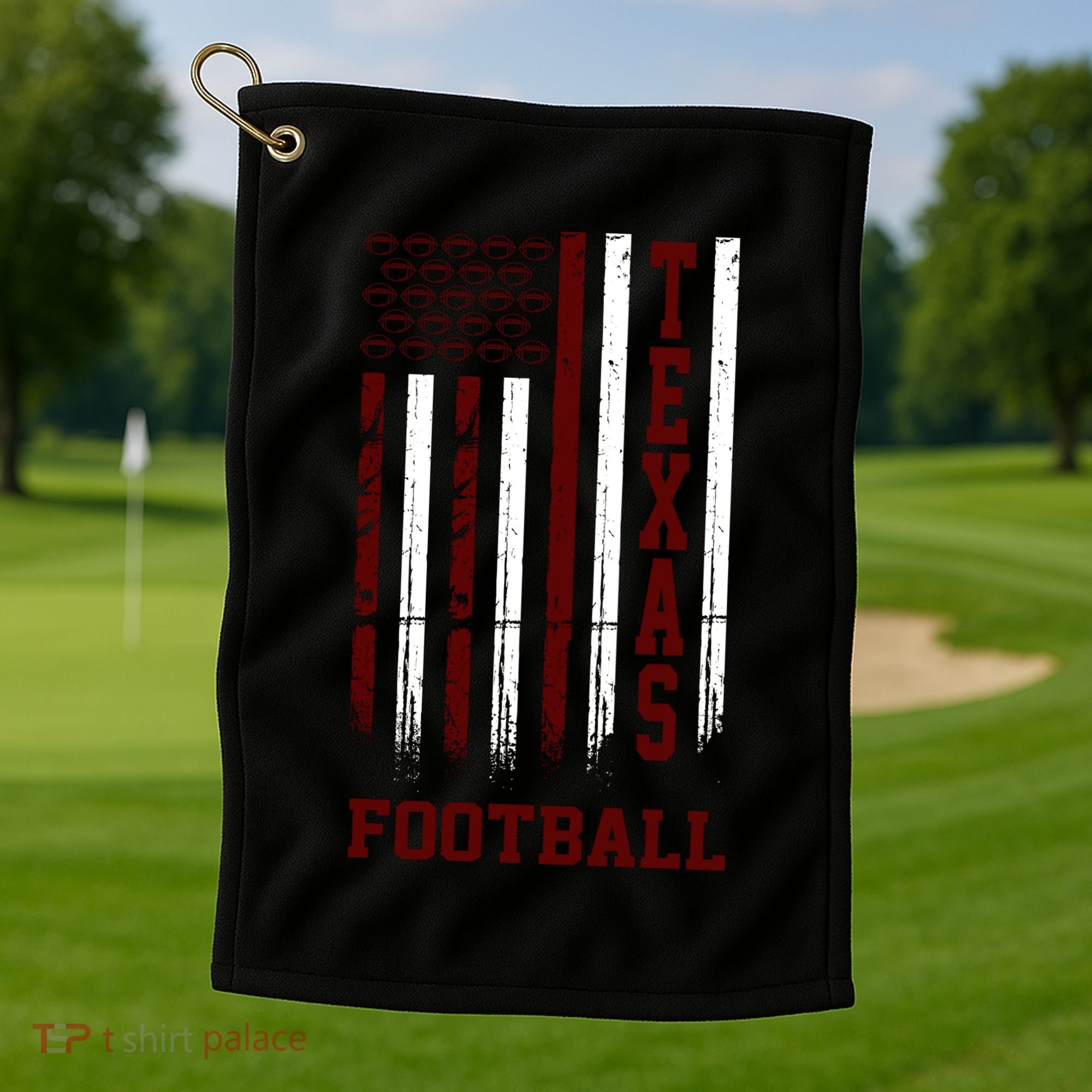 Texas Football Fan American Flag Golf Towel