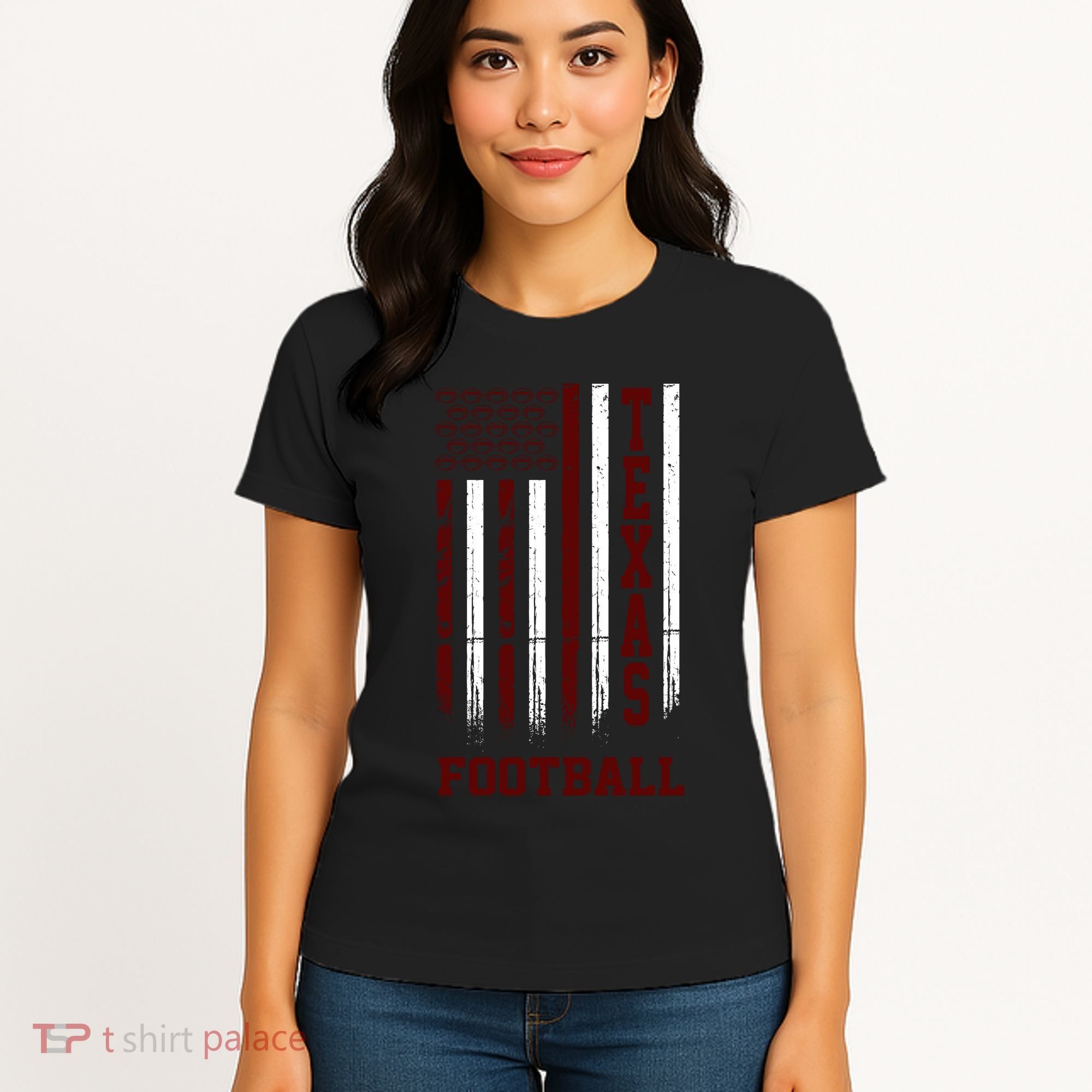 Texas Football Fan American Flag Women's T-Shirt