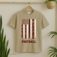Texas Football Fan American Flag T-Shirt thumb 2