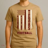 Texas Football Fan American Flag T-Shirt thumb 3