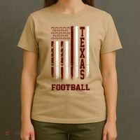 Texas Football Fan American Flag T-Shirt thumb 4