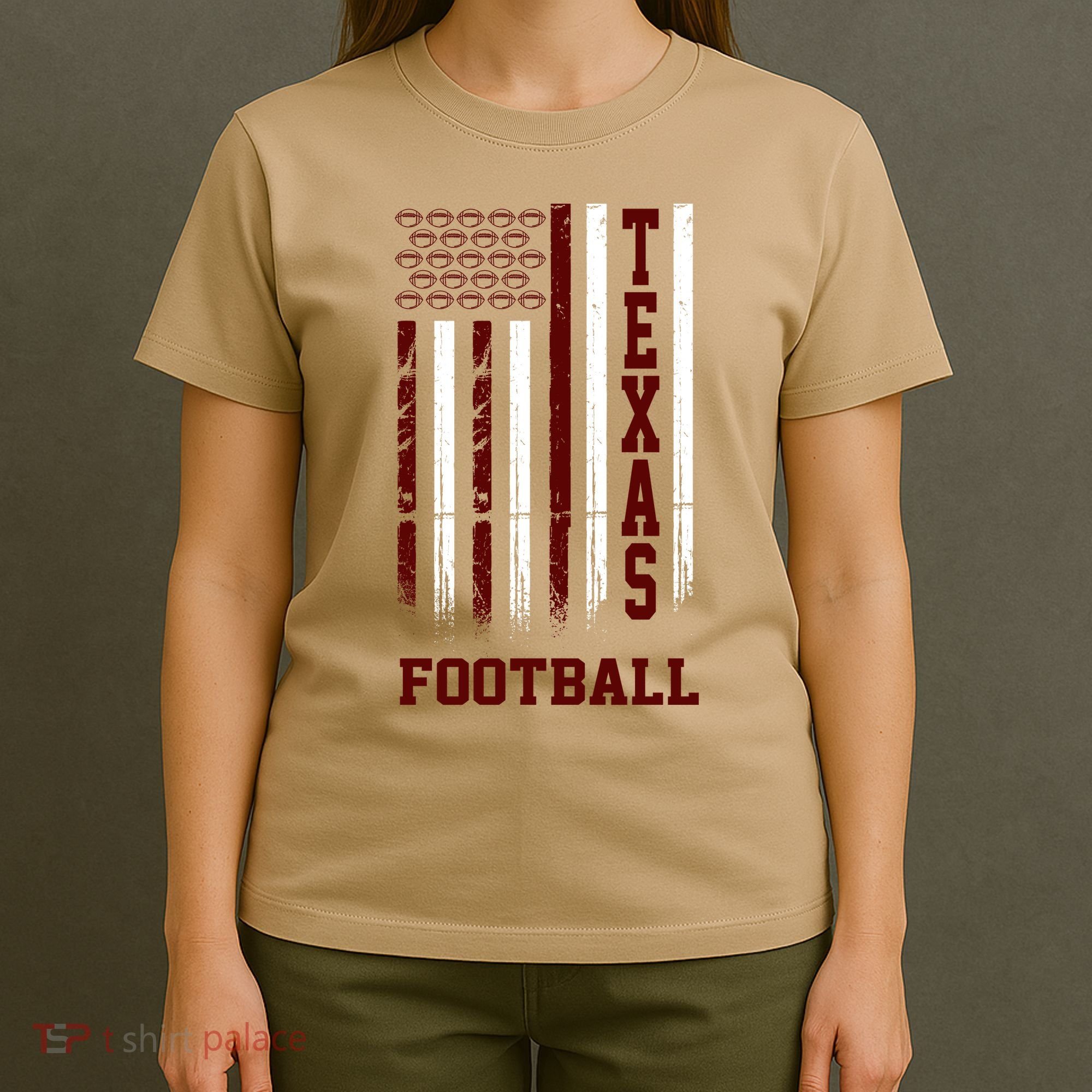 Texas Football Fan American Flag T-Shirt
