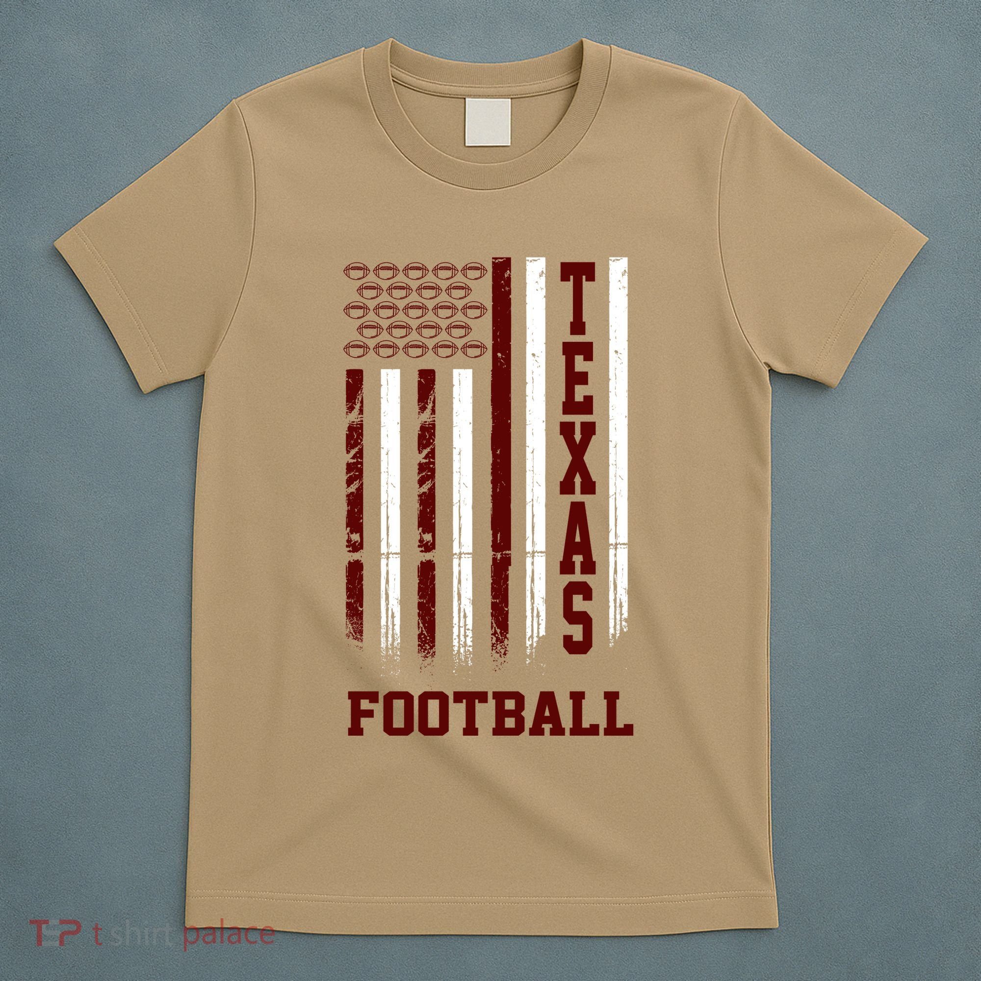 Texas Football Fan American Flag T-Shirt
