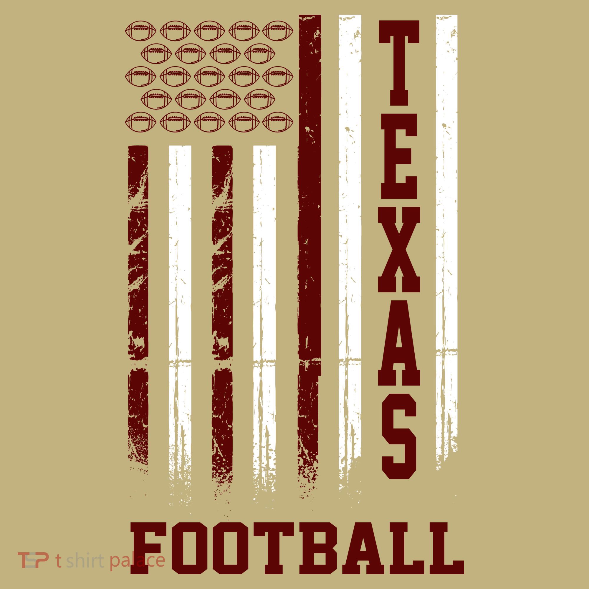 Texas Football Fan American Flag Button