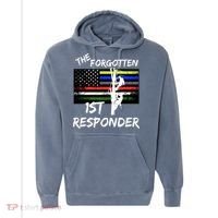 The Forgotten First Responder Tribute To Electrical Lineman Comfort Colors Garment-Dyed Hooded Sweatshirt thumb 0