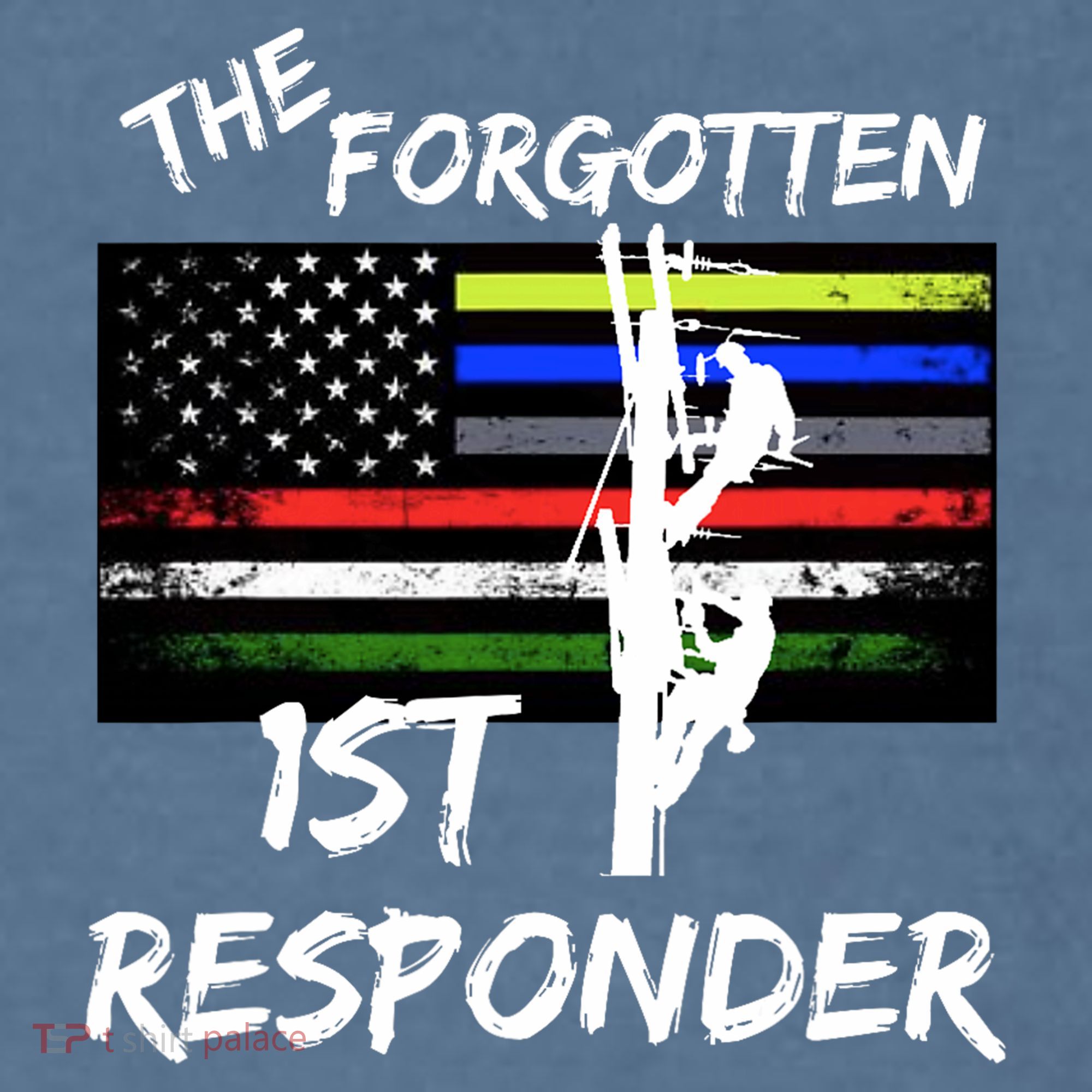 The Forgotten First Responder Tribute To Electrical Lineman Comfort Colors Garment-Dyed Hooded Sweatshirt