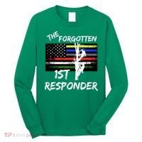 The Forgotten First Responder Tribute To Electrical Lineman Long Sleeve Shirt thumb 0