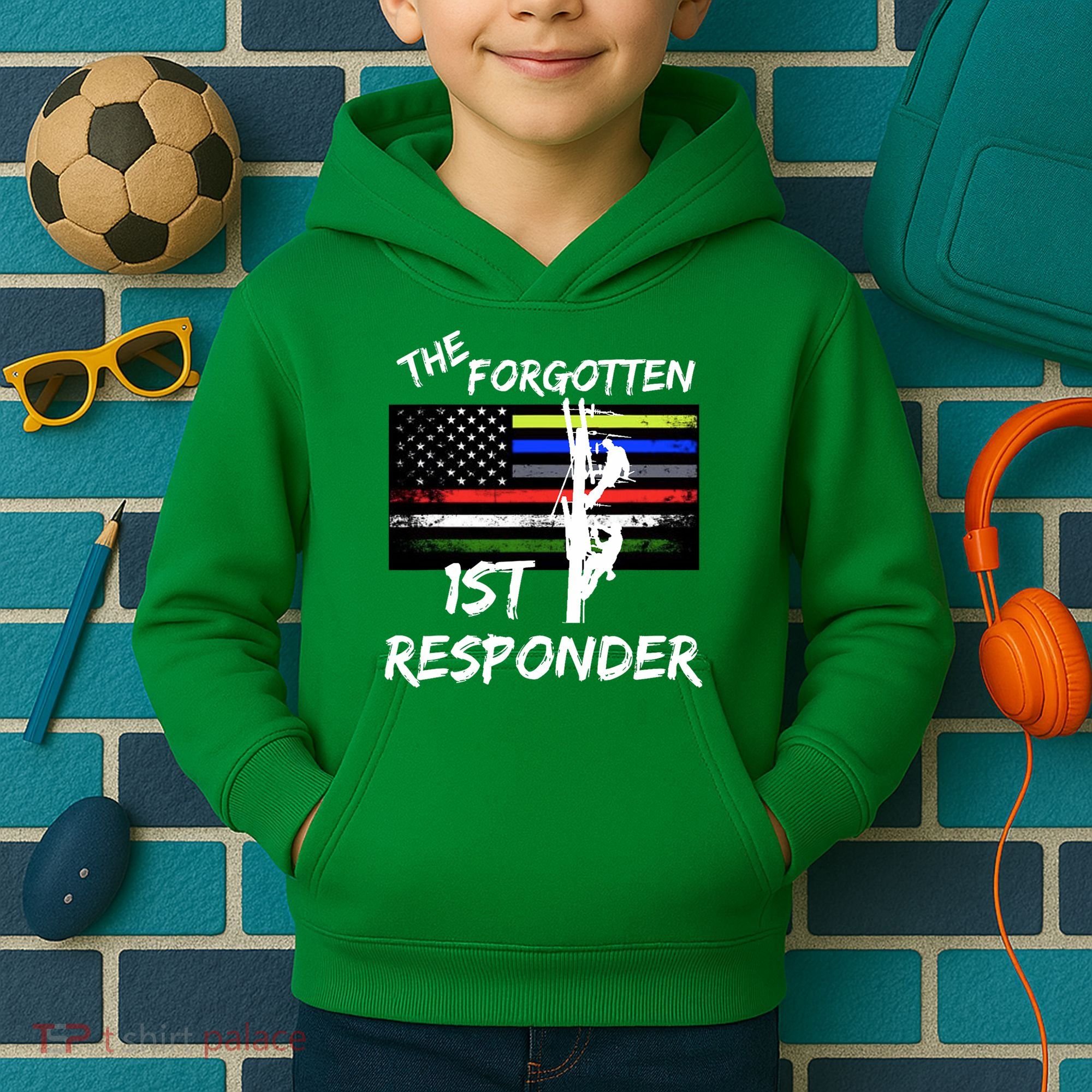 The Forgotten First Responder Tribute To Electrical Lineman Kids Hoodie