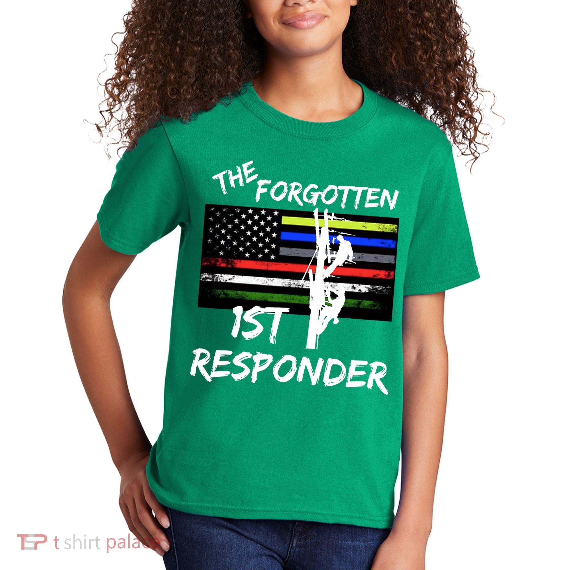 The Forgotten First Responder Tribute To Electrical Lineman Kids T-Shirt