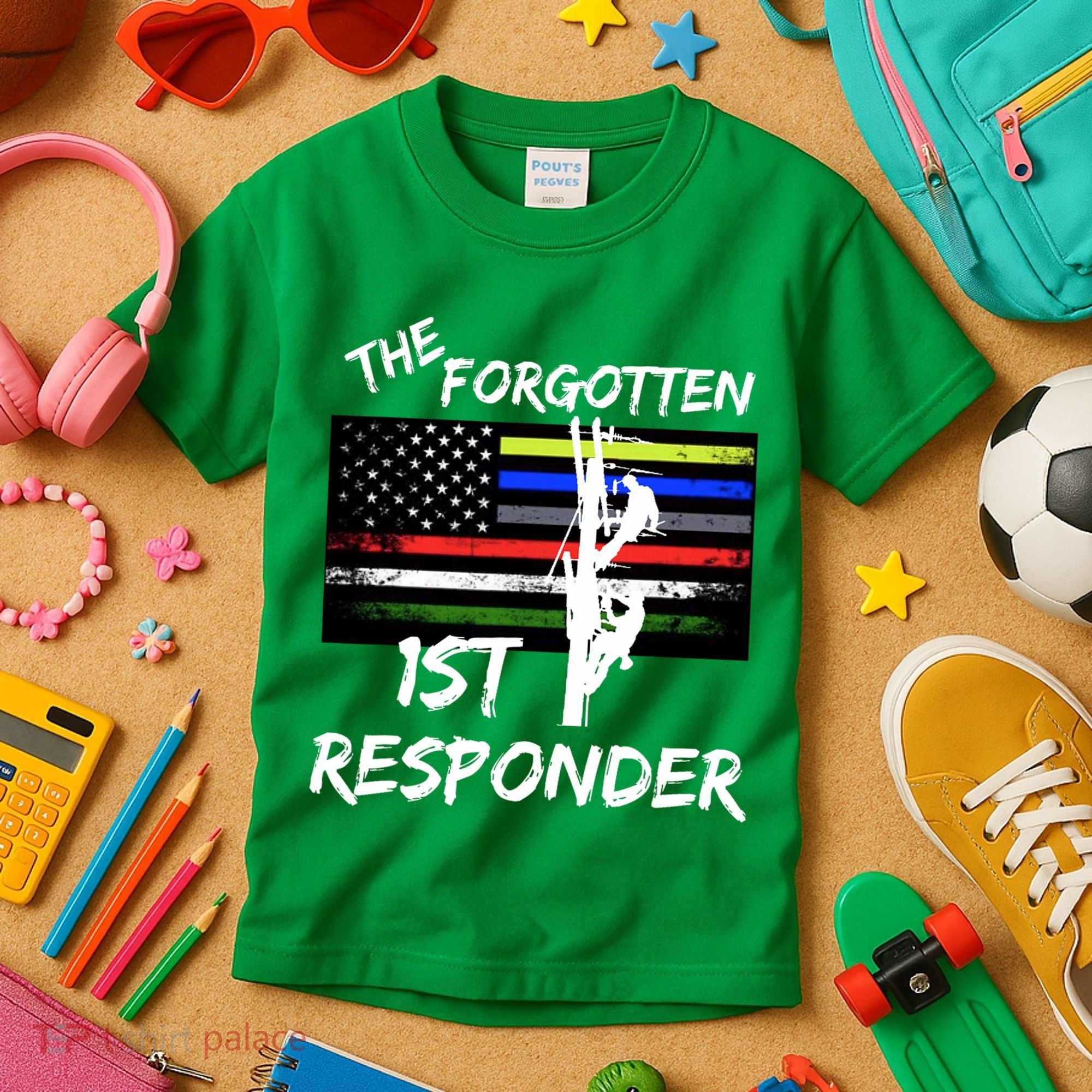 The Forgotten First Responder Tribute To Electrical Lineman Kids T-Shirt