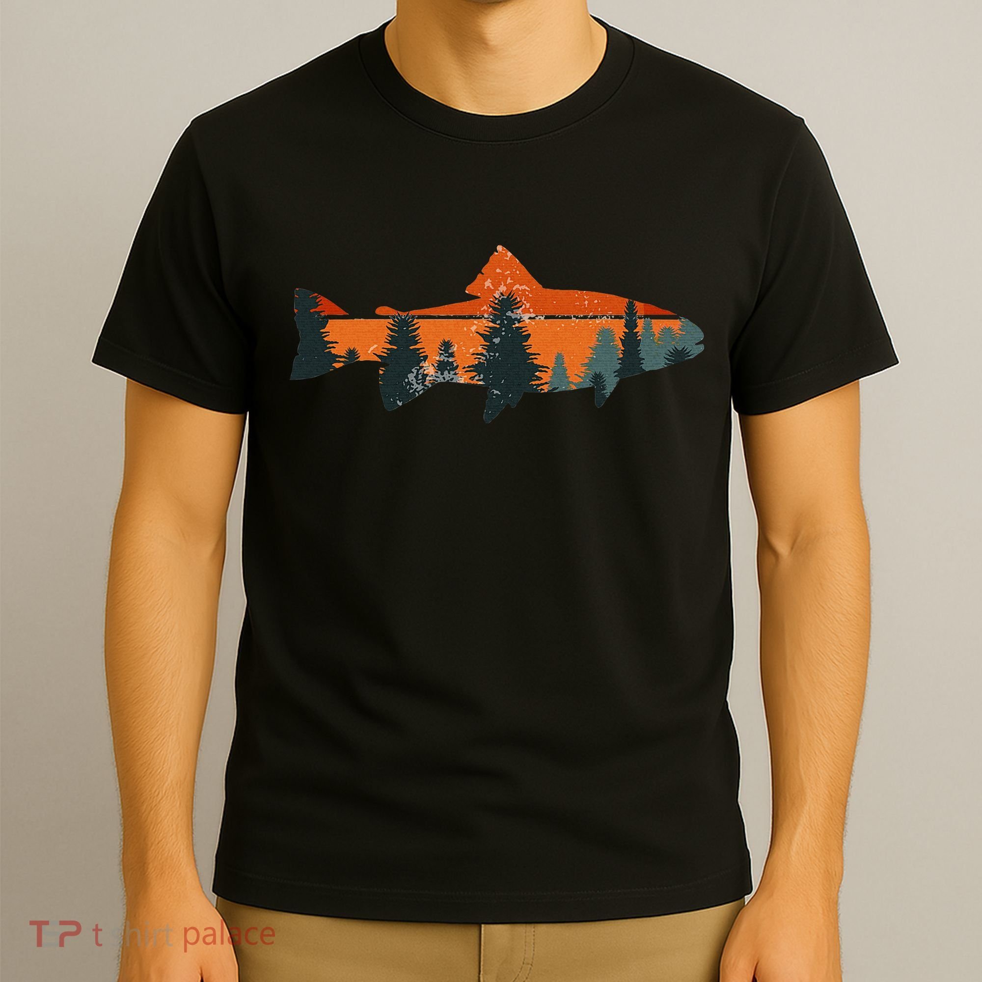 Trout Fly Fishing Nature Outdoor Fisherman Gift T-Shirt