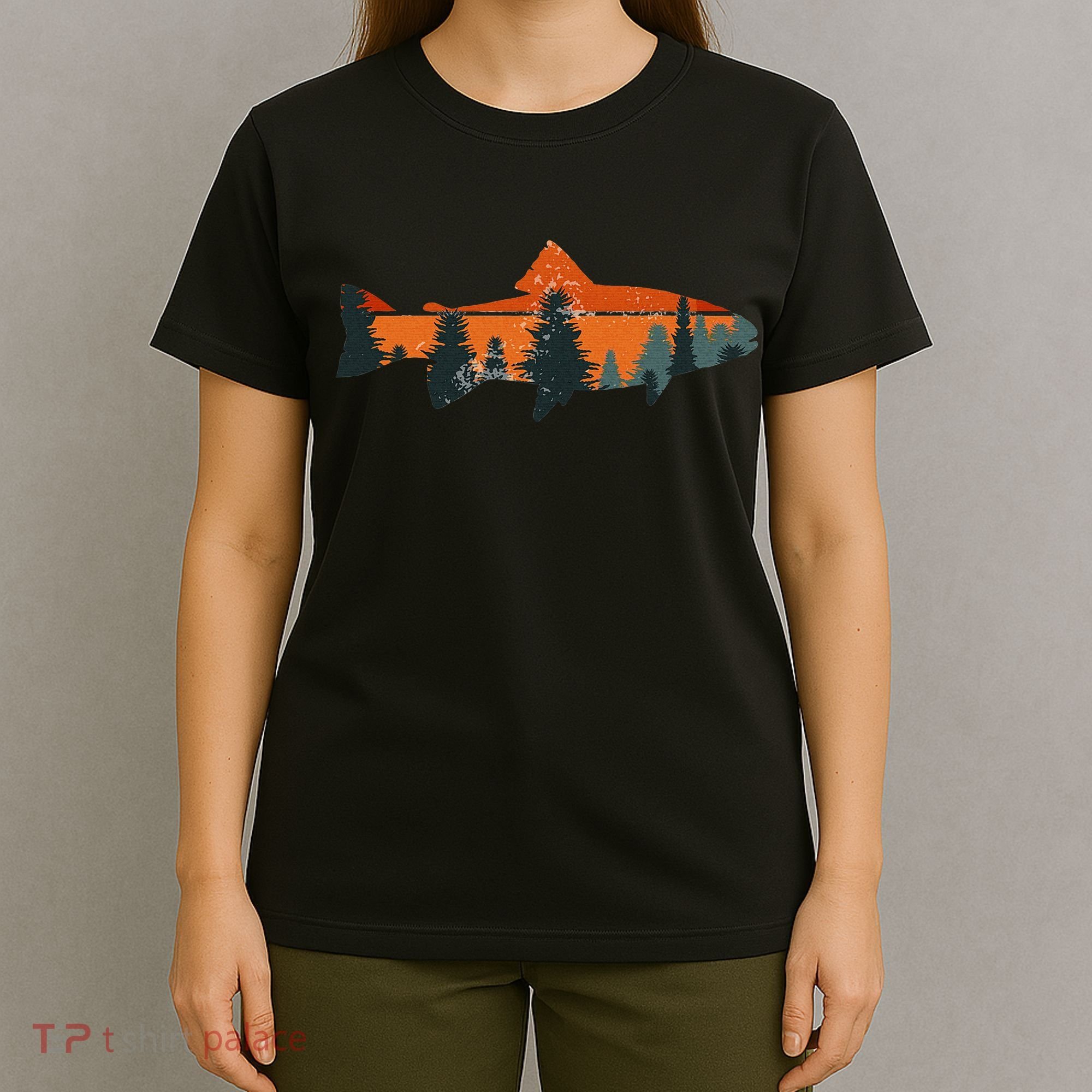 Trout Fly Fishing Nature Outdoor Fisherman Gift T-Shirt