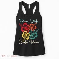 Tropical Flower Family Vacation Costa Rica Beach Pura Vida Women's Tank Top thumb 0