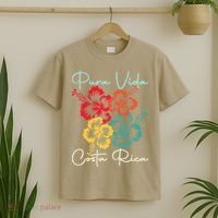 Tropical Flower Family Vacation Costa Rica Beach Pura Vida T-Shirt thumb 2
