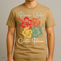 Tropical Flower Family Vacation Costa Rica Beach Pura Vida T-Shirt thumb 3