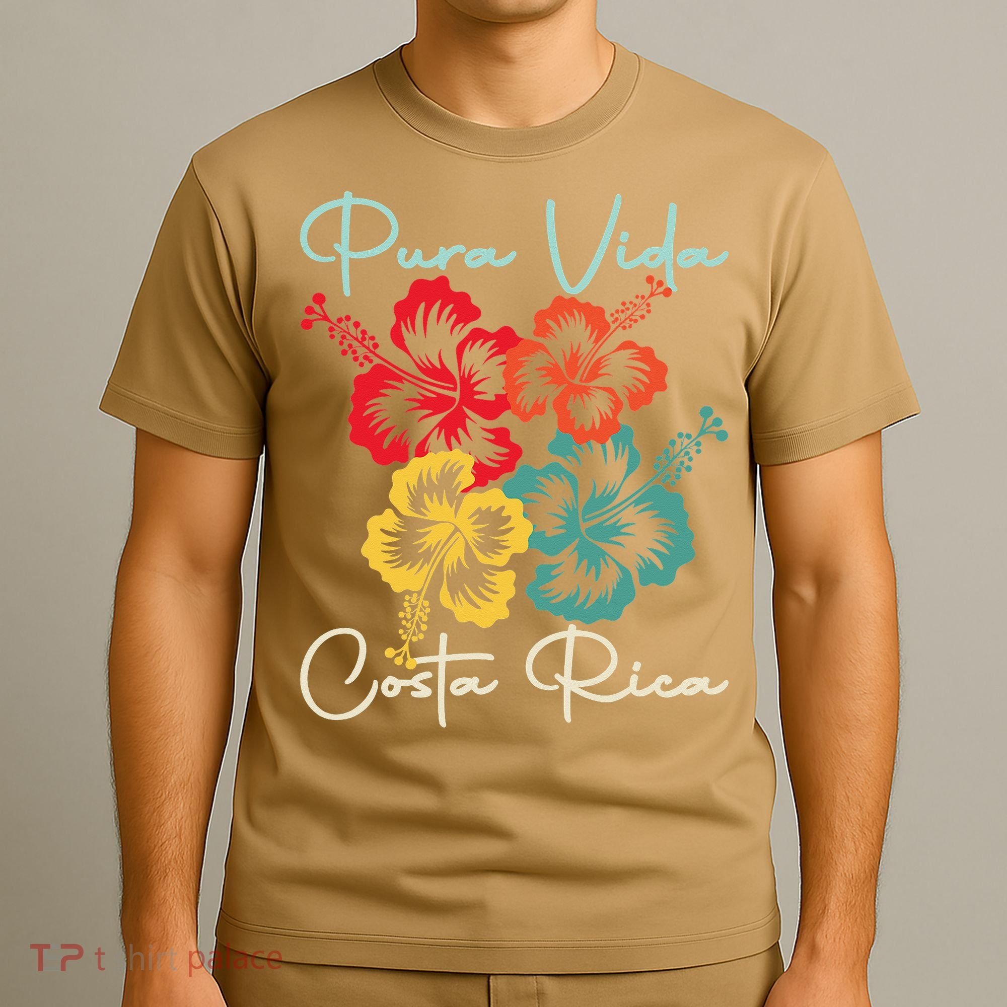 Tropical Flower Family Vacation Costa Rica Beach Pura Vida T-Shirt