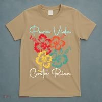 Tropical Flower Family Vacation Costa Rica Beach Pura Vida T-Shirt thumb 5