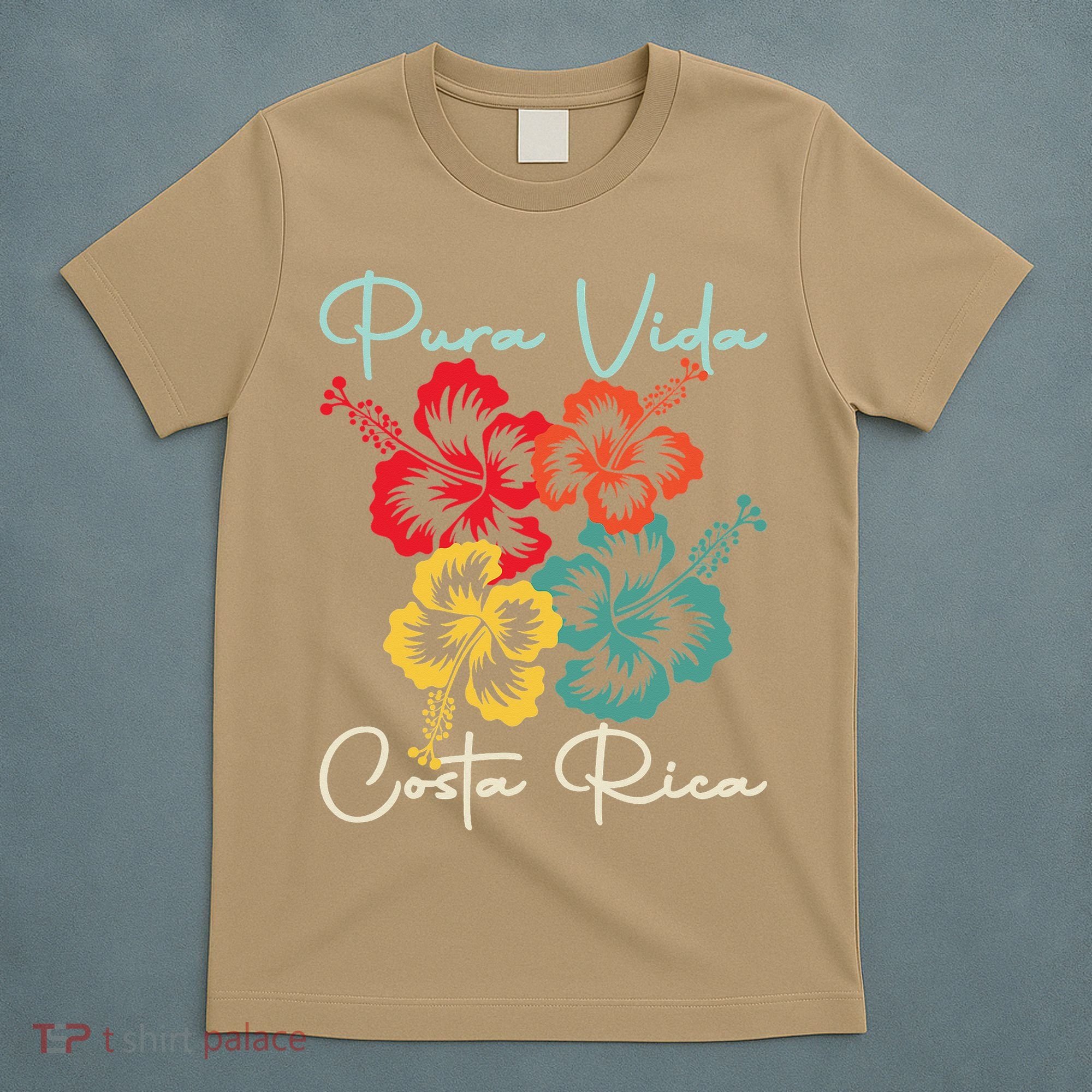 Tropical Flower Family Vacation Costa Rica Beach Pura Vida T-Shirt