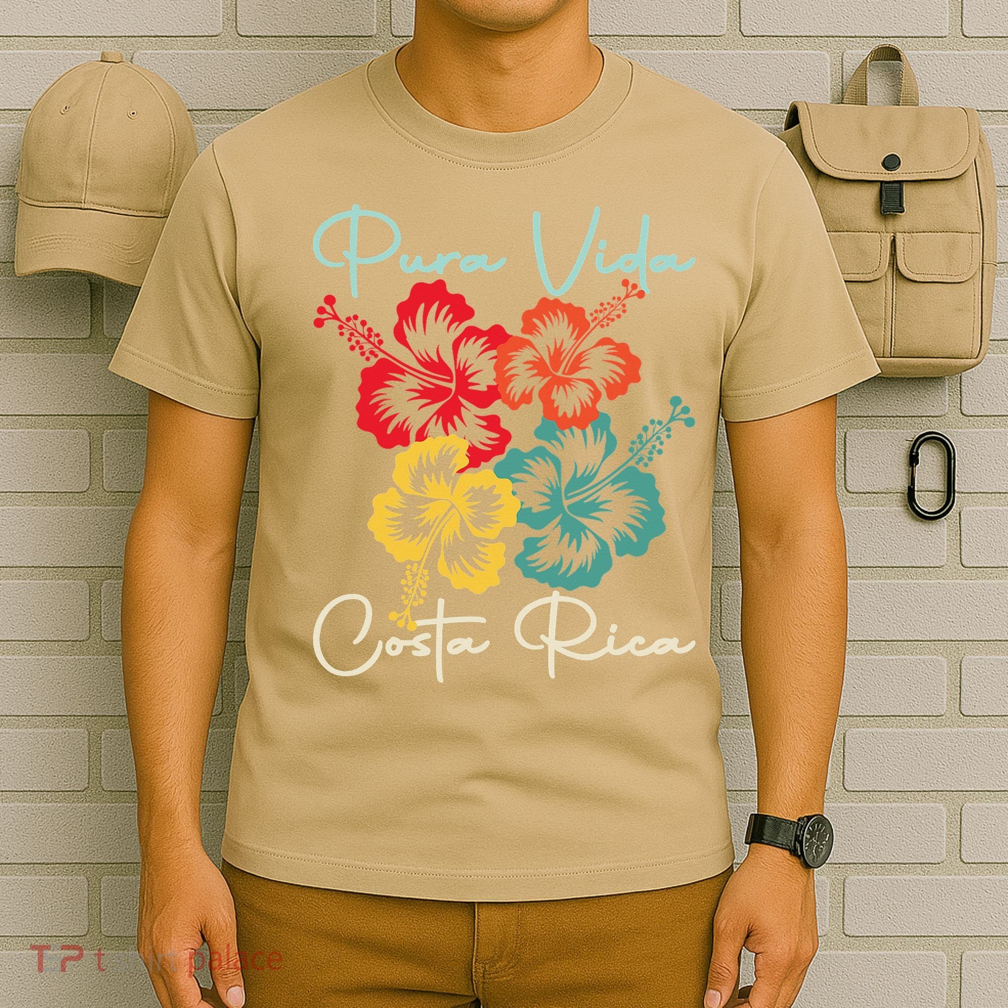 Tropical Flower Family Vacation Costa Rica Beach Pura Vida T-Shirt