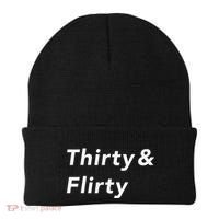 Thirty & Flirty Funny 30th Birthday Gifts 30 Years Old Beanie thumb 0