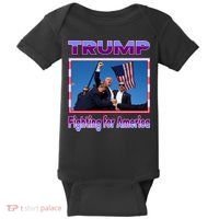 Trump Fighting For America Baby Bodysuit thumb 0