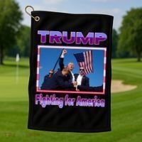 Trump Fighting For America Golf Towel thumb 1