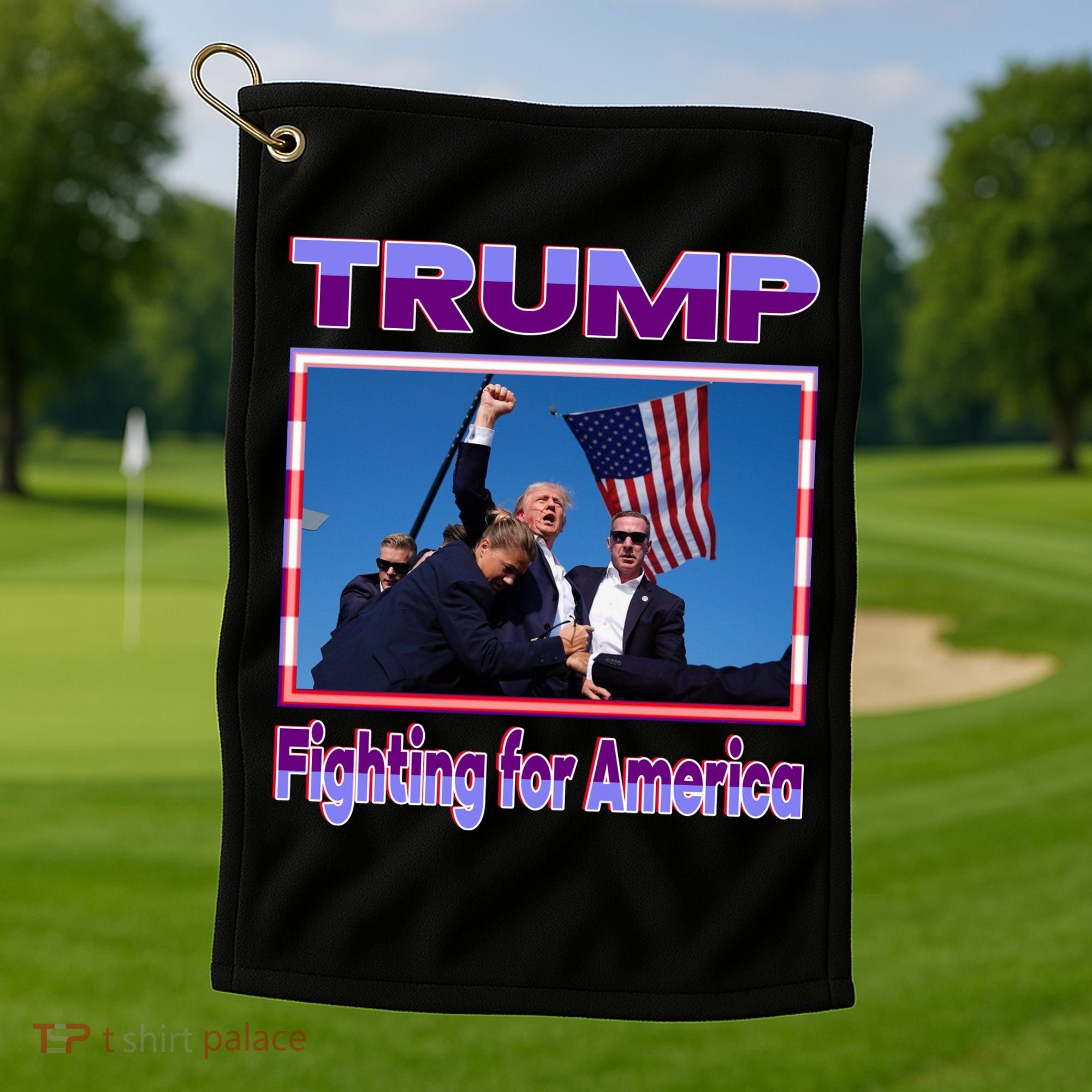 Trump Fighting For America Golf Towel