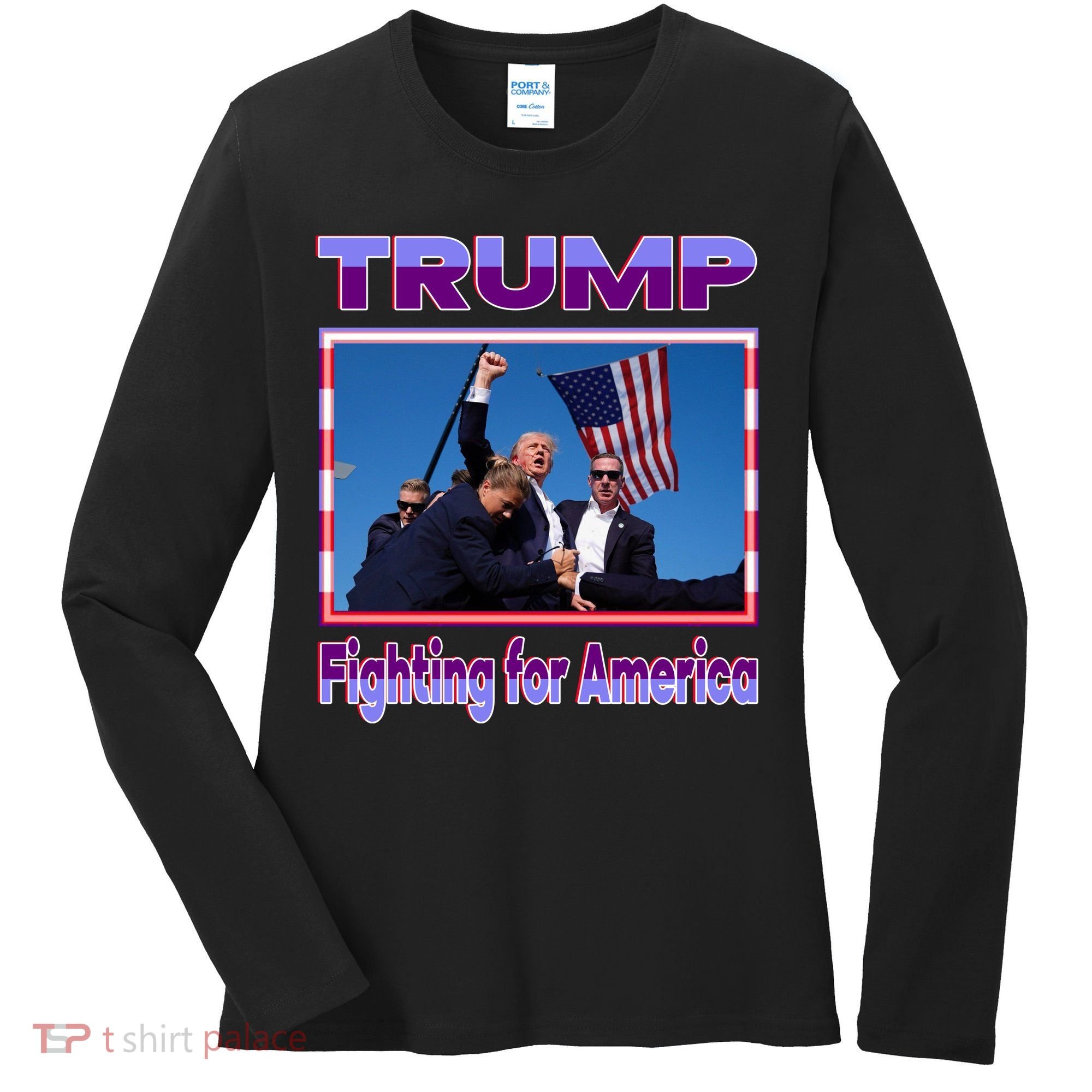 Trump Fighting For America Women's Long Sleeve Shirt
