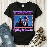 Trump Fighting For America Women's T-Shirt thumb 3