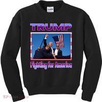 Trump Fighting For America Kids Sweatshirt thumb 0