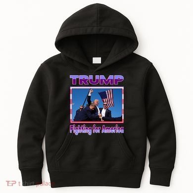 Trump Fighting For America Kids Hoodie