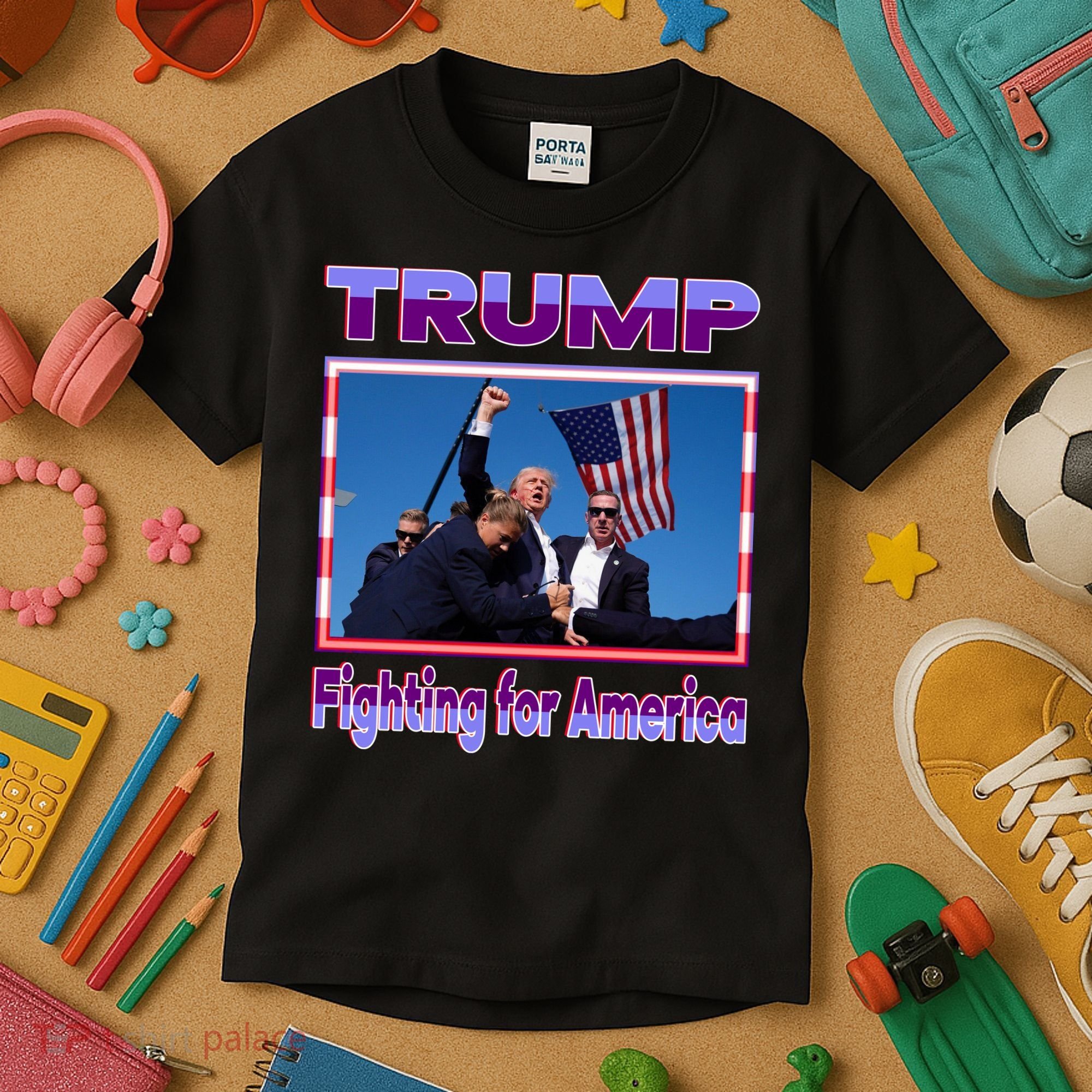 Trump Fighting For America Kids T-Shirt