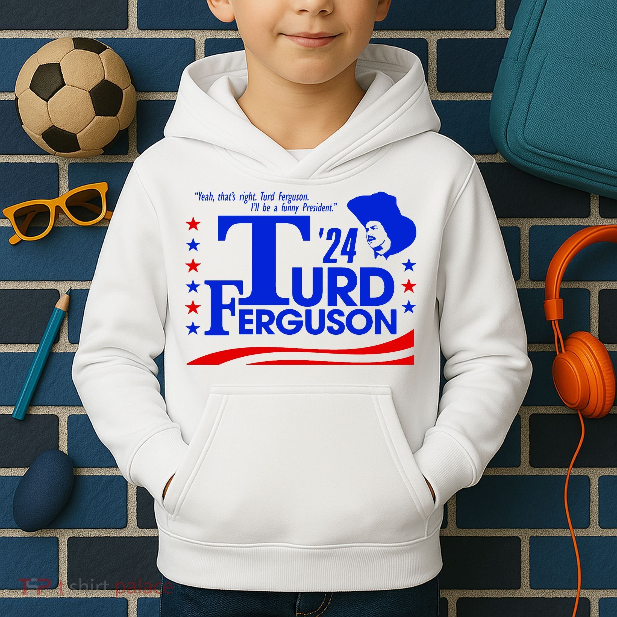 Turd Ferguson For President Election 2024 Kids Hoodie