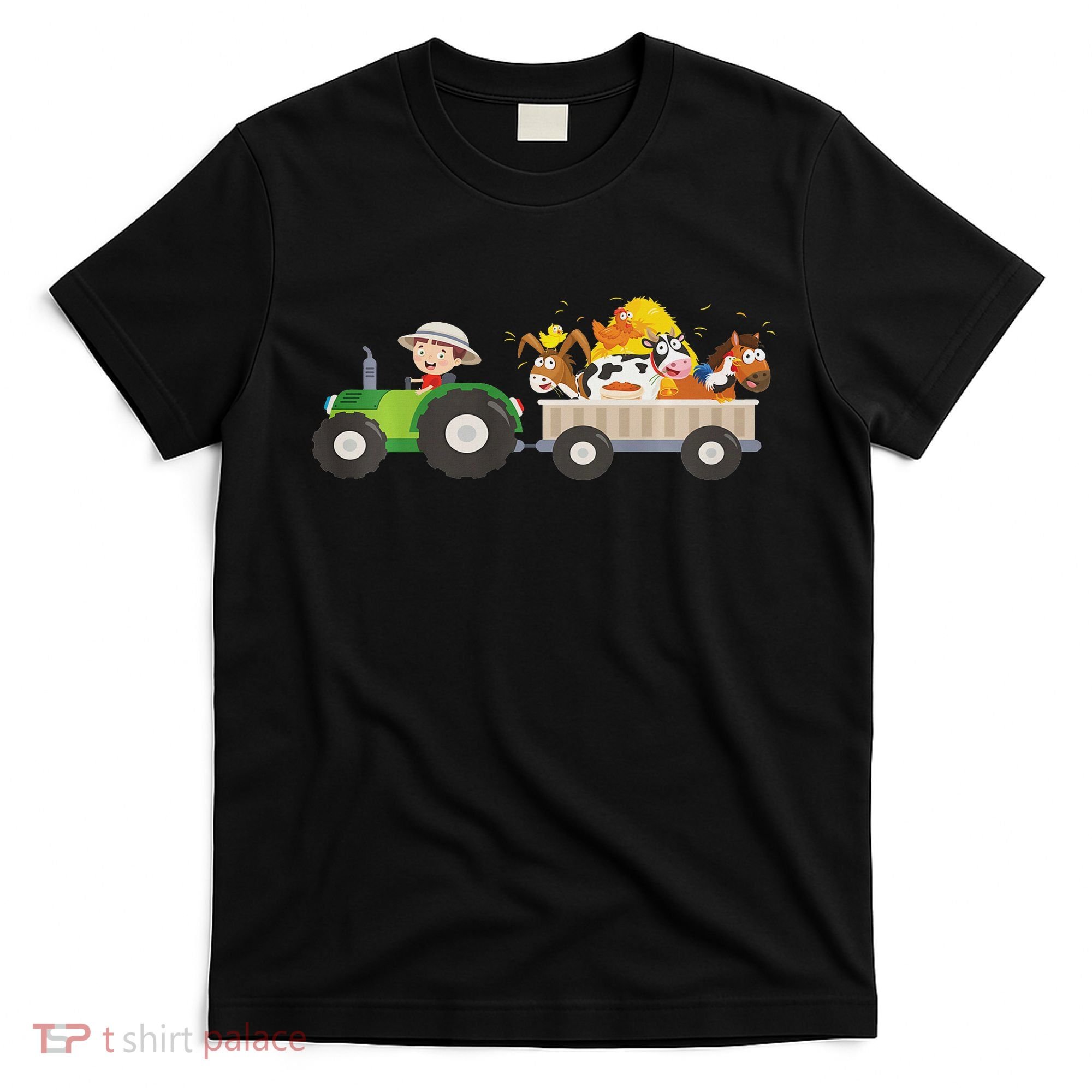 Tractor Farm Farmers Animals Horse Cow Chicken T-Shirt